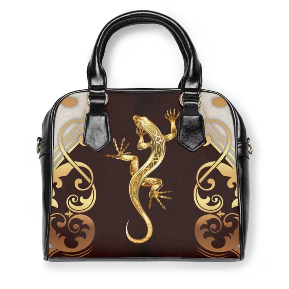 Lizard Print PU Leather Handbag: Elegant Shoulder Tote